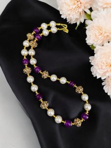 Shell Pearls With Agate Necklace Violet