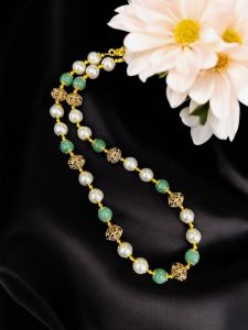 Shell Pearls With Agate Necklace Sea Green