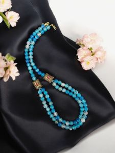 Two Layer Onyx With Victorian Spacers Necklace 
