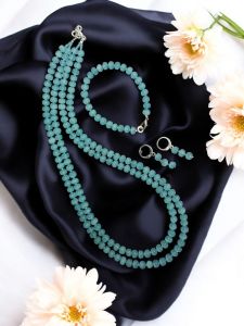 Monolisa Pumpkin Necklaces with Bracelet and Earrings Sea Blue