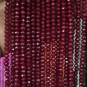 Agate Rondelle, 4x2mm, Transparent Maroon
