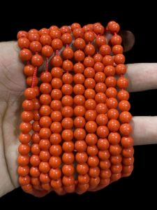 Bamboo Coral Beads, 6mm, Round, Orange