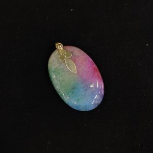 Natural Lace Agate Pendant,Oval,Multicolor