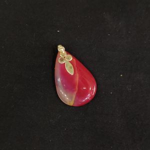 Natural Lace Agate Pendant,Teardrop,Red