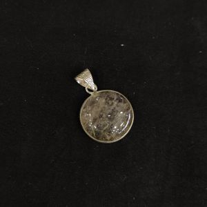 Natural Lace Agate Pendant,Round,Clear Quartz