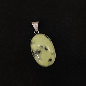 Natural Agate Pendant,Oval,cream with black patches