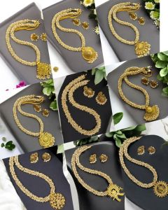 Glass Pearl Loreal Necklace With Matching Jhumkas,Assorted,Pack of 9