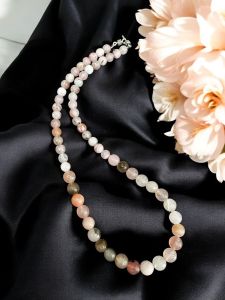 Graduated Onyx Necklace,Pink Double Shade