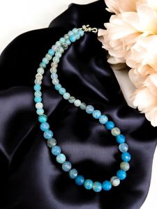 Graduated Onyx Necklace,Blue Double Shade