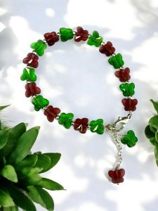 Butterfly Crystal Bracelets,Green and Maroon