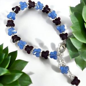 Butterfly Crystal Bracelets,Amethyst and Blue
