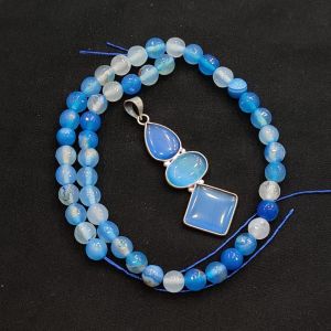 Combo OF Gemstone Pendant With Agate Beads multicolour