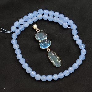 Combo OF Gemstone Pendant With Agate Beads multicolour