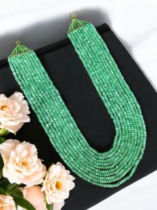 Royal Rhythm Dual Tone Agate Necklace 10 layers Purple and Sea Green