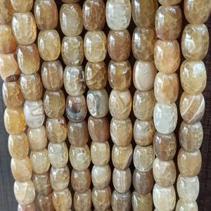 Natural Onyx Beads, (Barrel), 10x13mm, Brownish Yellow