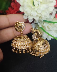 Matt Finish (Peacock) Jhumkas