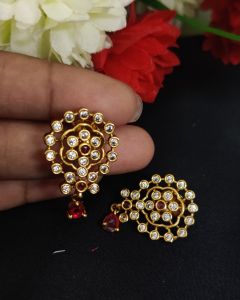 Matt Finish (flower designs) with white and pink stones