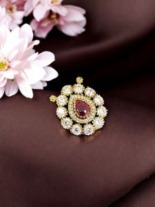 Mini AD pendants, Ruby Pink, size 20x23 MM