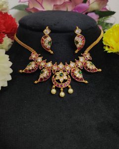 High Quality Mango Kundan Jadau Short Neckpiece