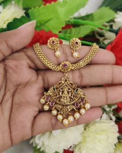 Godddess Lakshmi Necklace With Earings