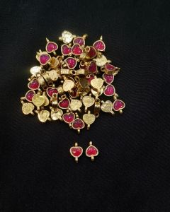 Jadau charms,Heart Shape, pink,sold by 1 pc