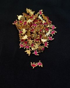 Jadau charms,Semi Circle , pink,sold by 1 pc