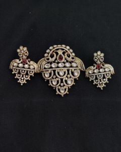 Moissanite (Diamond replica) Pendant, Dark Pink
