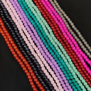 Glass Beads, 6mm, Round, Assorted, Pack Of 9 colours