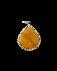 Gemstone Pendant, silver Finish, Wood