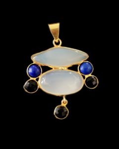 Gemstone Pendants , Gold Finish ,7 Stones
