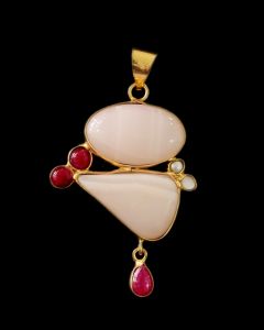 Gemstone Pendants , Gold Finish ,7 Stones