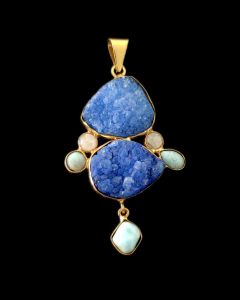 Gemstone Pendants , Gold Finish ,7 Stones