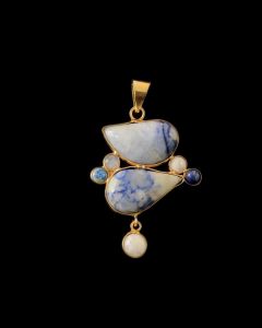 Gemstone Pendants , Gold Finish ,7 Stones