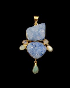 Gemstone Pendants , Gold Finish ,7 Stones