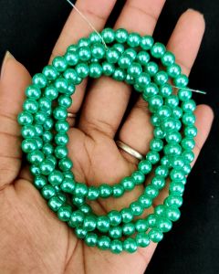 Glass Pearl Beads, 6mm, Sea Green