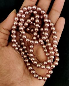 Glass Pearl Beads, 6mm, Light Brown