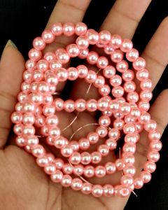 Glass Pearl Beads, 6mm, Rose