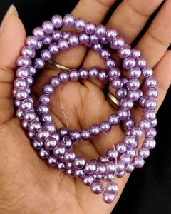 Glass Pearl Beads, 6mm,Lavander