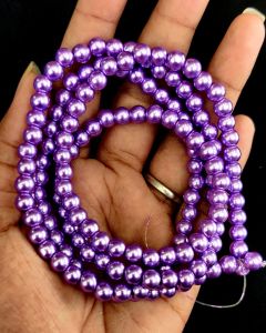 Glass Pearl Beads, 6mm, Purple