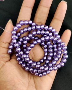Glass Pearl Beads, 6mm, Dark Purple