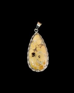 Gemstone Pendant, silver Finish, Sandal