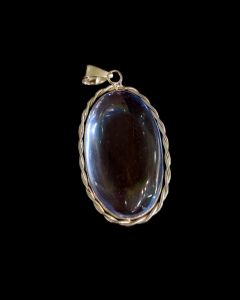 Gemstone Pendant, silver Finish, Glassy Blue