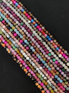 Agate Beads, Round, 6mm,Assorted,Double Shade,Pack of 14 strings