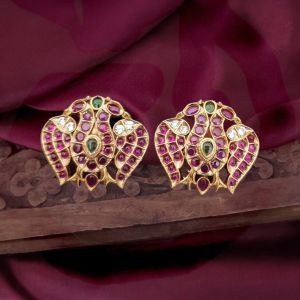 Kemp Peacock Studs, Ruby Pink
