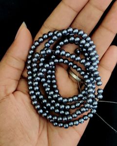Glass Pearl Beads 4mm, Dark Grey