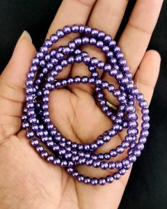 Glass Pearl Beads 4mm, Dark Purple