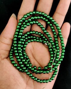 Glass Pearl Beads 4mm, Grass Green