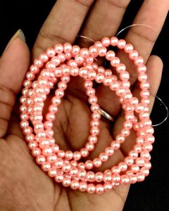 Glass Pearl Beads 4mm, Rose
