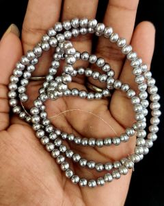 Glass Pearl Beads 4mm, Light Grey