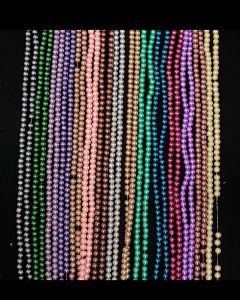 Glass Pearls Assorted 4mm, Pack of 15 Strings